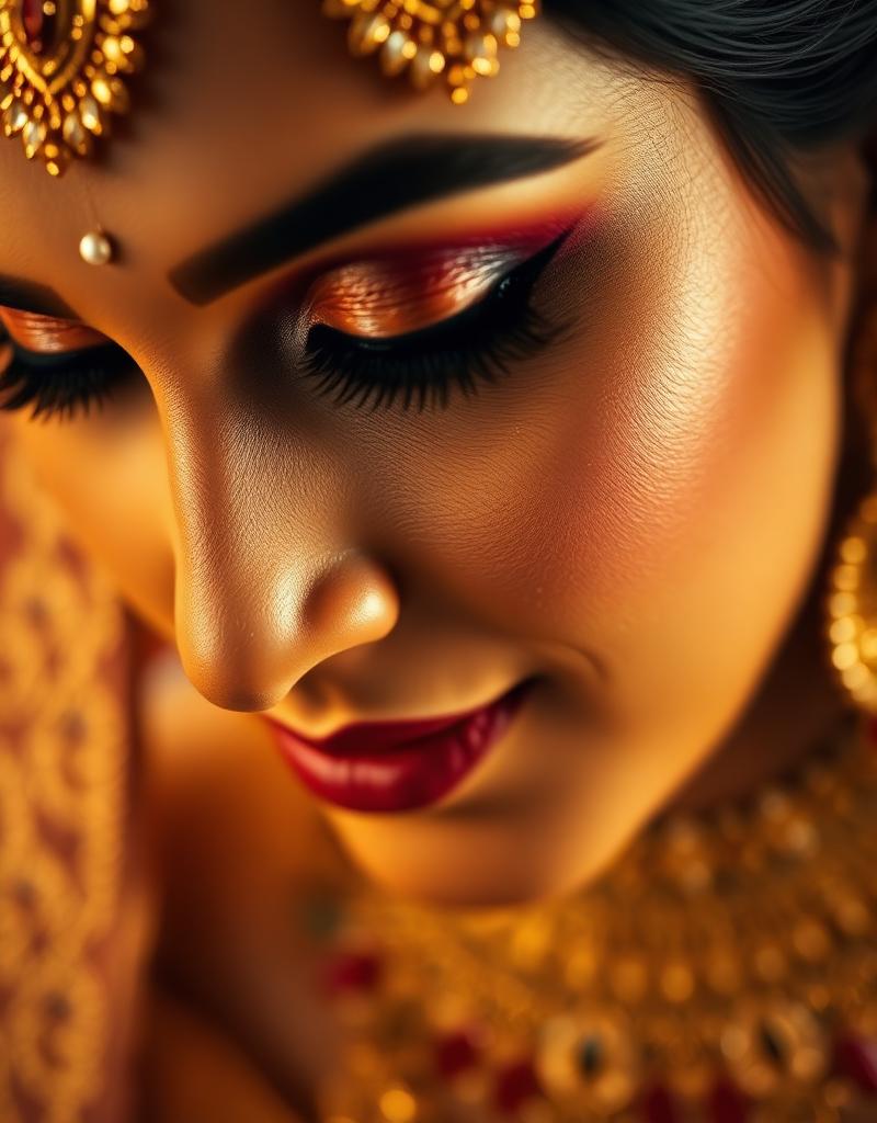 Bridal eye makeup detail